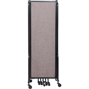 Robo Room Divider with PET Tackable Panels, Black Frame, 6' Height, 7 Sections