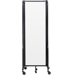 Robo Clear Acrylic Room Divider with Black Frame, 6' Height, 3 Sections