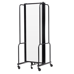 Robo Clear Acrylic Room Divider with Black Frame, 6' Height, 3 Sections