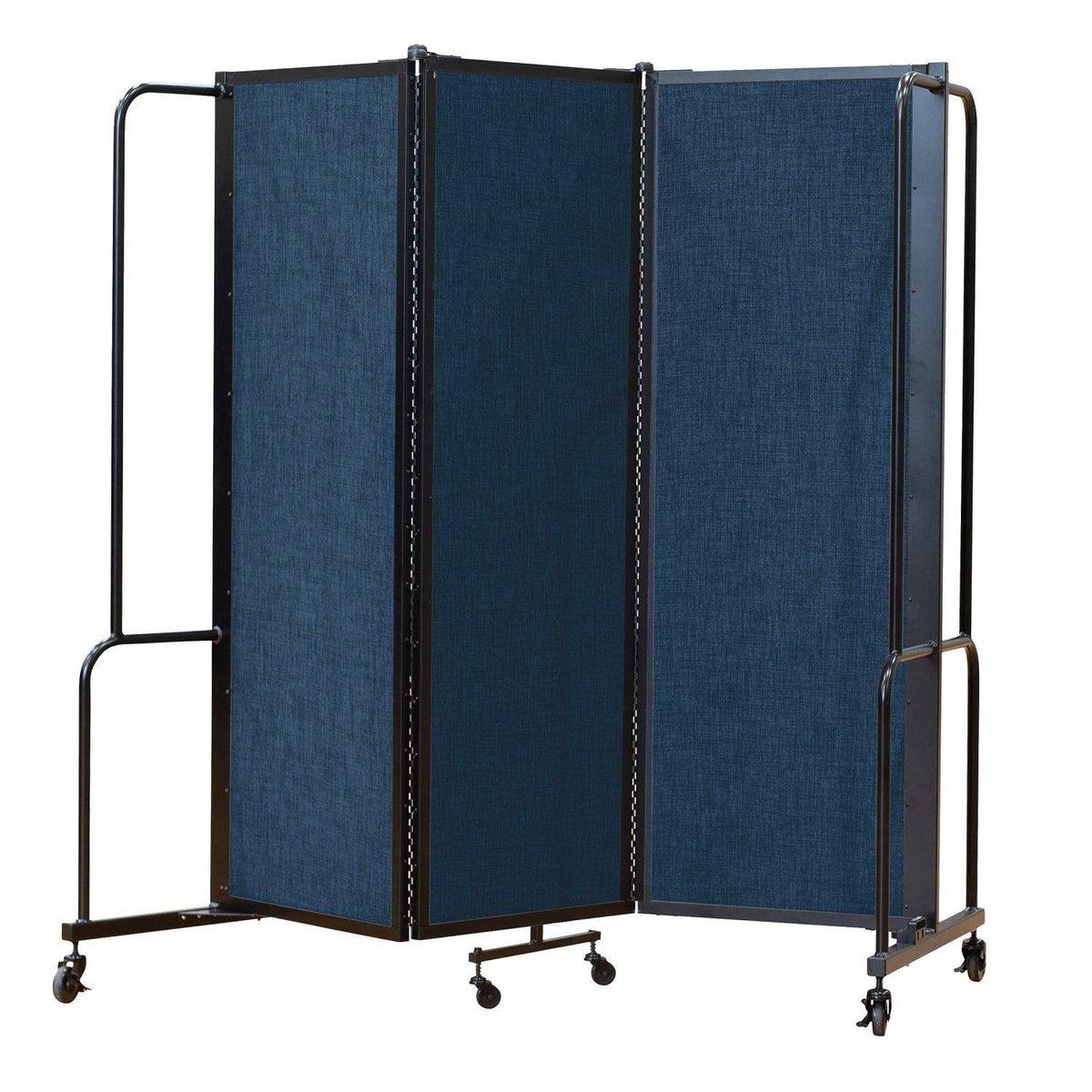 Robo Room Divider with PET Tackable Panels, Black Frame, 6' Height, 3 Sections