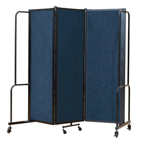 Robo Room Divider with PET Tackable Panels, Black Frame, 6' Height, 3 Sections