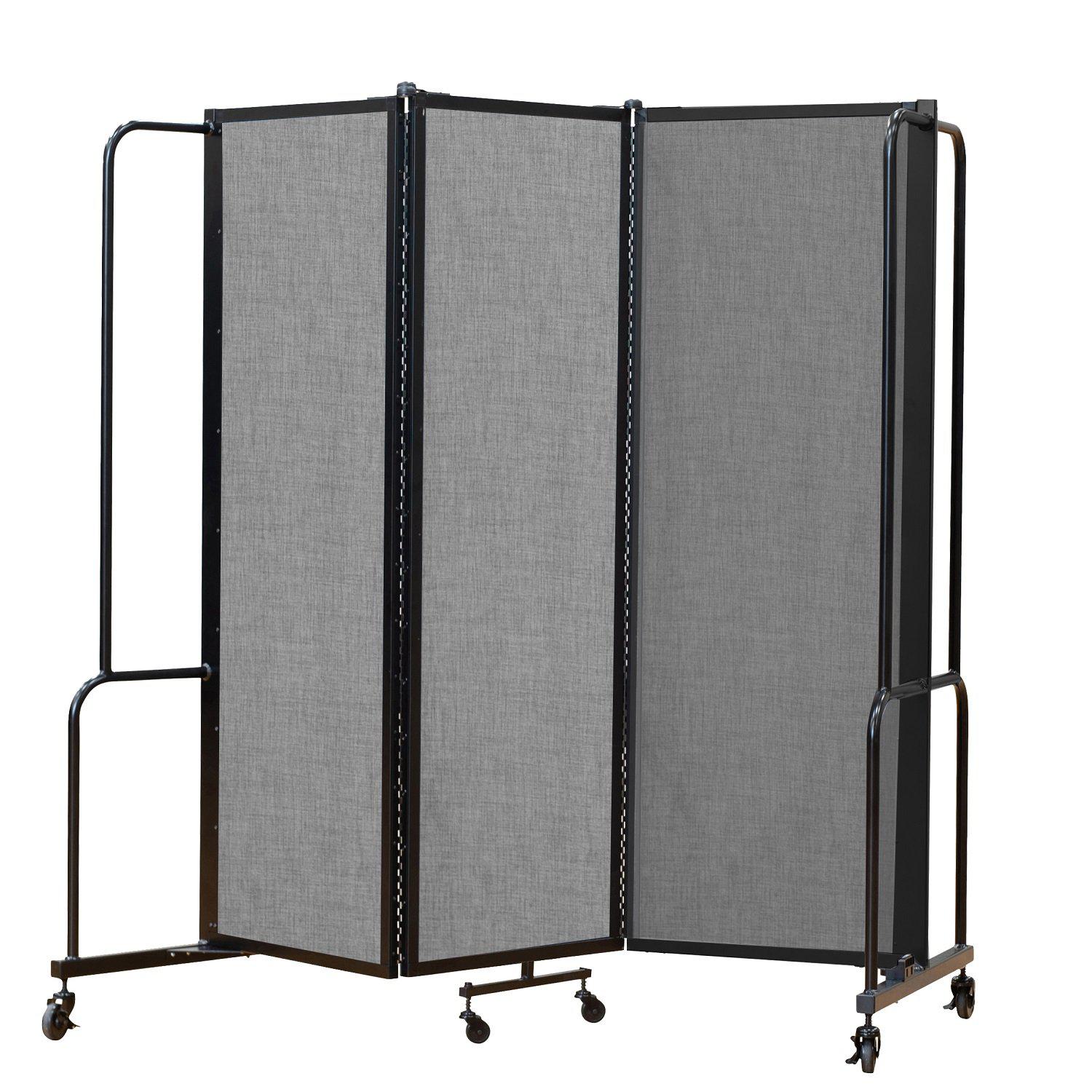 Robo Room Divider with PET Tackable Panels, Black Frame, 6' Height, 3 Sections