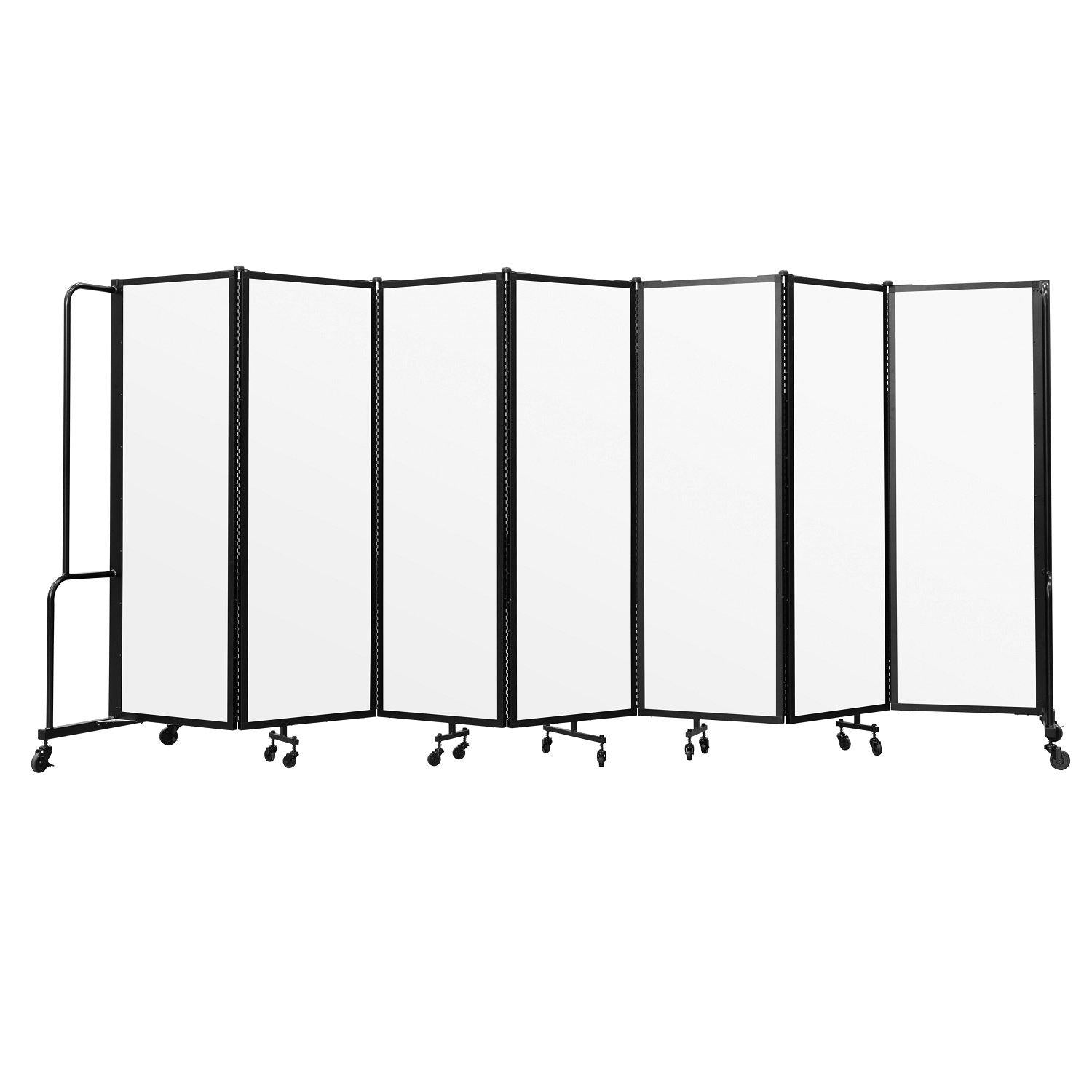 Robo Clear Acrylic Room Divider with Black Frame, 6' Height, 7 Sections