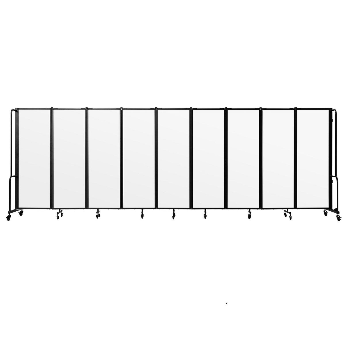 Robo Clear Acrylic Room Divider with Black Frame, 6' Height, 9 Sections,