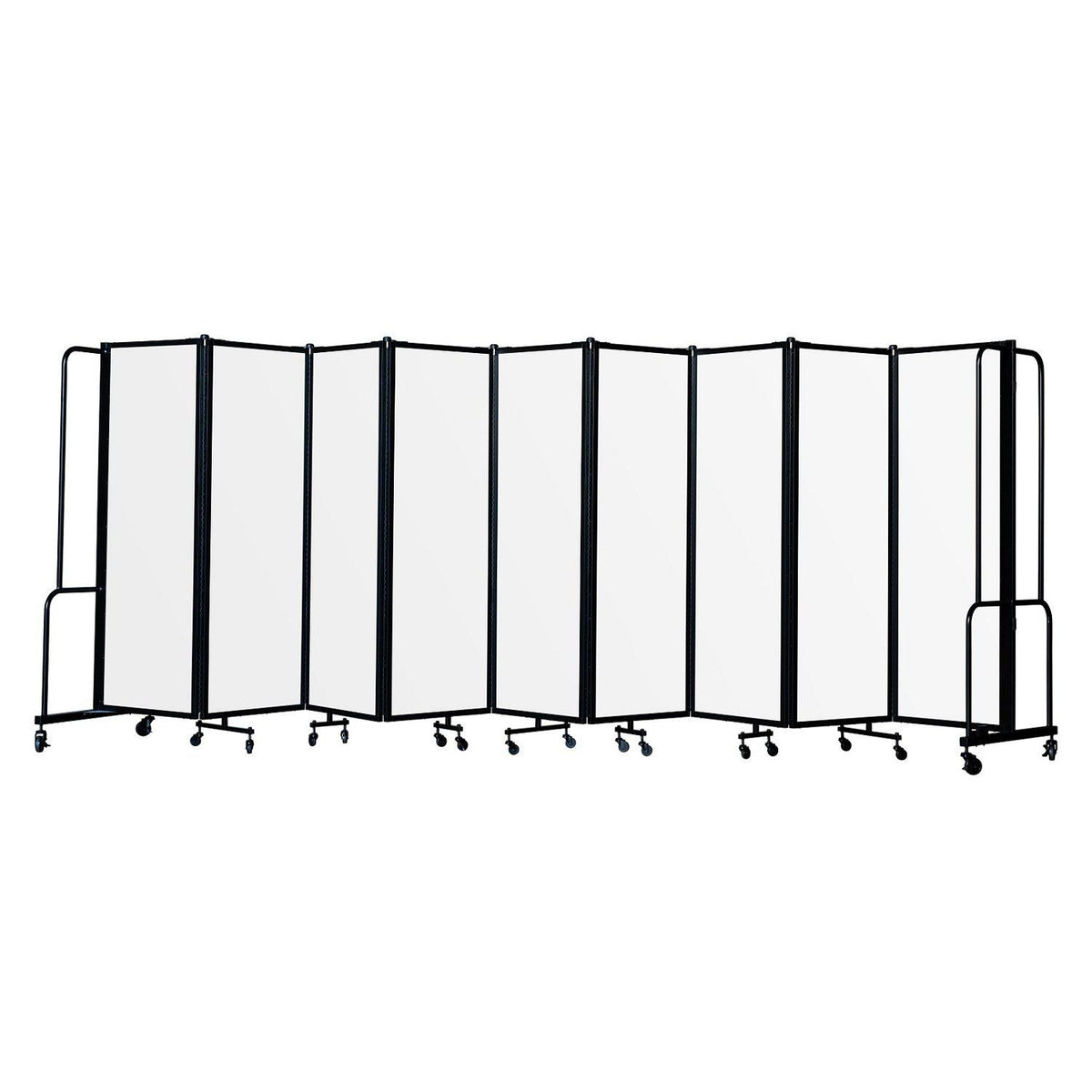 Robo Clear Acrylic Room Divider with Black Frame, 6' Height, 9 Sections,