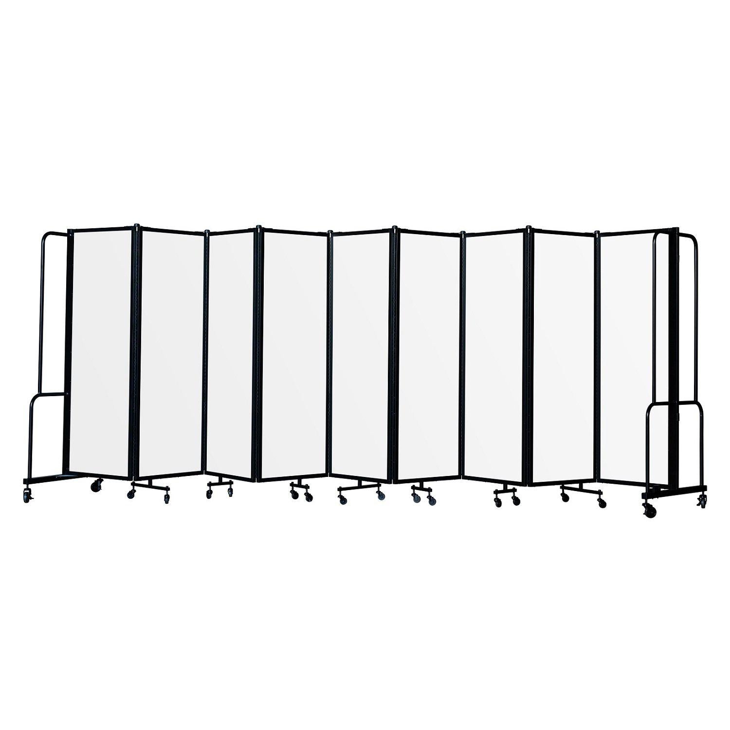 Robo Clear Acrylic Room Divider with Black Frame, 6' Height, 9 Sections,