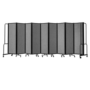 Robo Room Divider with PET Tackable Panels, Black Frame, 6' Height, 9 Sections