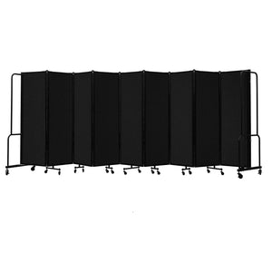Robo Room Divider with PET Tackable Panels, Black Frame, 6' Height, 9 Sections