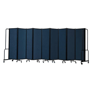 Robo Room Divider with PET Tackable Panels, Black Frame, 6' Height, 9 Sections