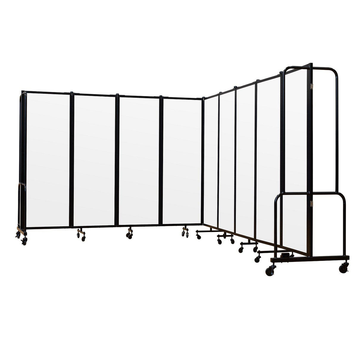 Robo Clear Acrylic Room Divider with Black Frame, 6' Height, 9 Sections,