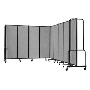 Robo Room Divider with PET Tackable Panels, Black Frame, 6' Height, 9 Sections