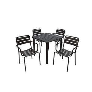 Vista Collection Outdoor/Indoor Stacking Black Aluminum Armchair