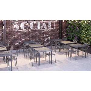 Daytona Collection Outdoor/Indoor 32" Square Steel Bar Height Table with Umbrella Hole