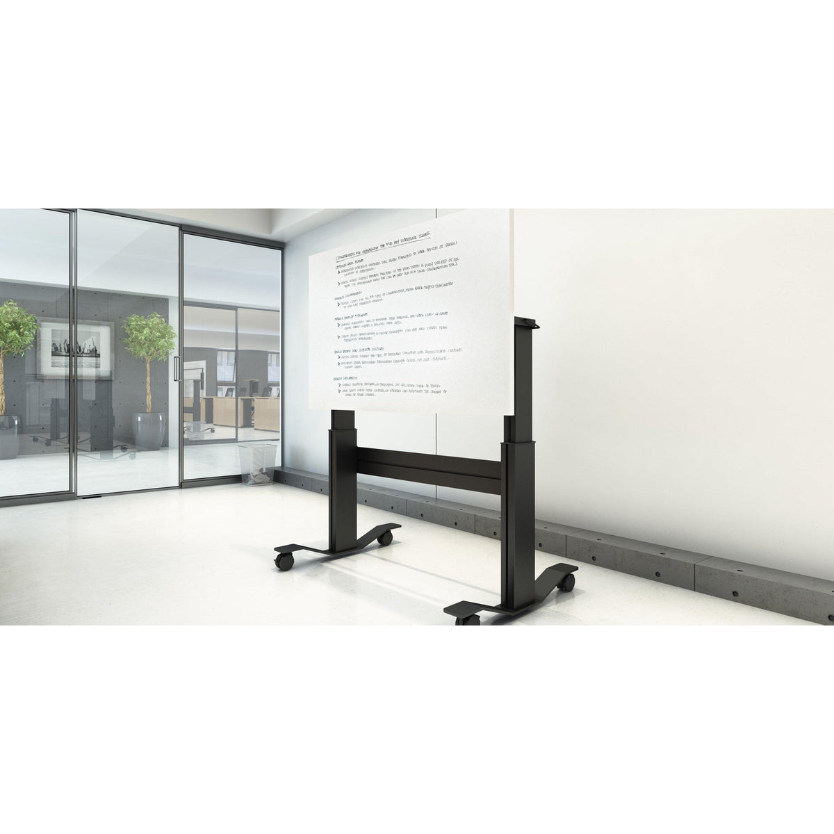 Eficiente LT Electric Height Adjustable Standing Desk with Flip Marker Board Top, 60" x 30"