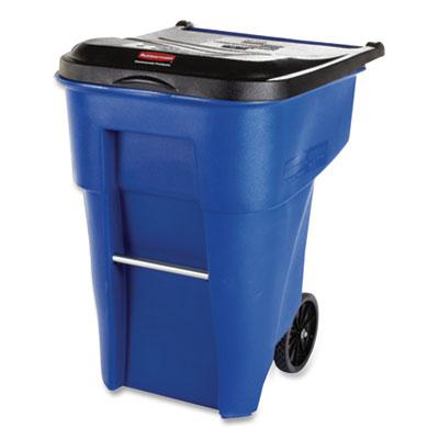 Rubbermaid Brute Square Roll-Out Waste Container, Molded Plastic, 50 Gallon