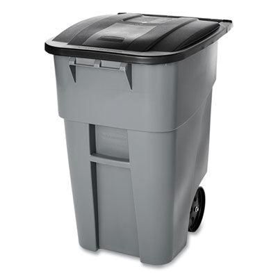 Rubbermaid Brute Square Roll-Out Waste Container, Molded Plastic, 50 Gallon
