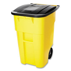 Rubbermaid Brute Square Roll-Out Waste Container, Molded Plastic, 50 Gallon