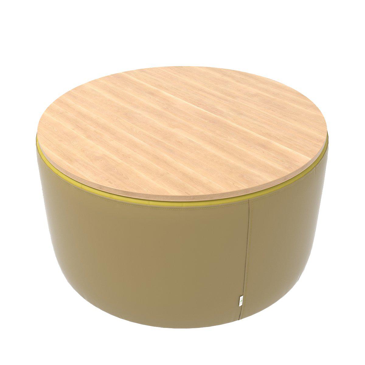 Fomcore Ottoman Series 36" Round Ottoman with 100% ALL-FOAM CORE, Patterned Vinyl Upholstered Sides, High Pressure Laminate Top, LIFETIME WARRANTY, FREE SHIPPING