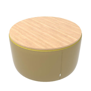 Fomcore Ottoman Series 36" Round Ottoman with 100% ALL-FOAM CORE, Patterned Vinyl Upholstered Sides, Laminate Top, LIFETIME WARRANTY, FREE SHIPPING