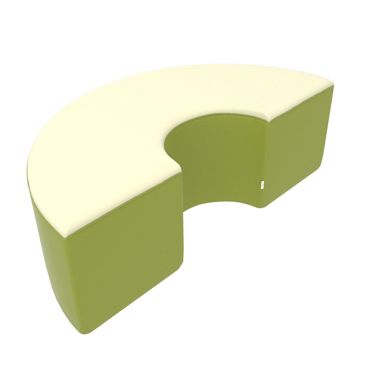 Fomcore Bench Series 1/2 Round Bench with 100% ALL-FOAM CORE, Antibacterial Vinyl Seat with Patterned Vinyl Sides, LIFETIME WARRANTY, FREE SHIPPING