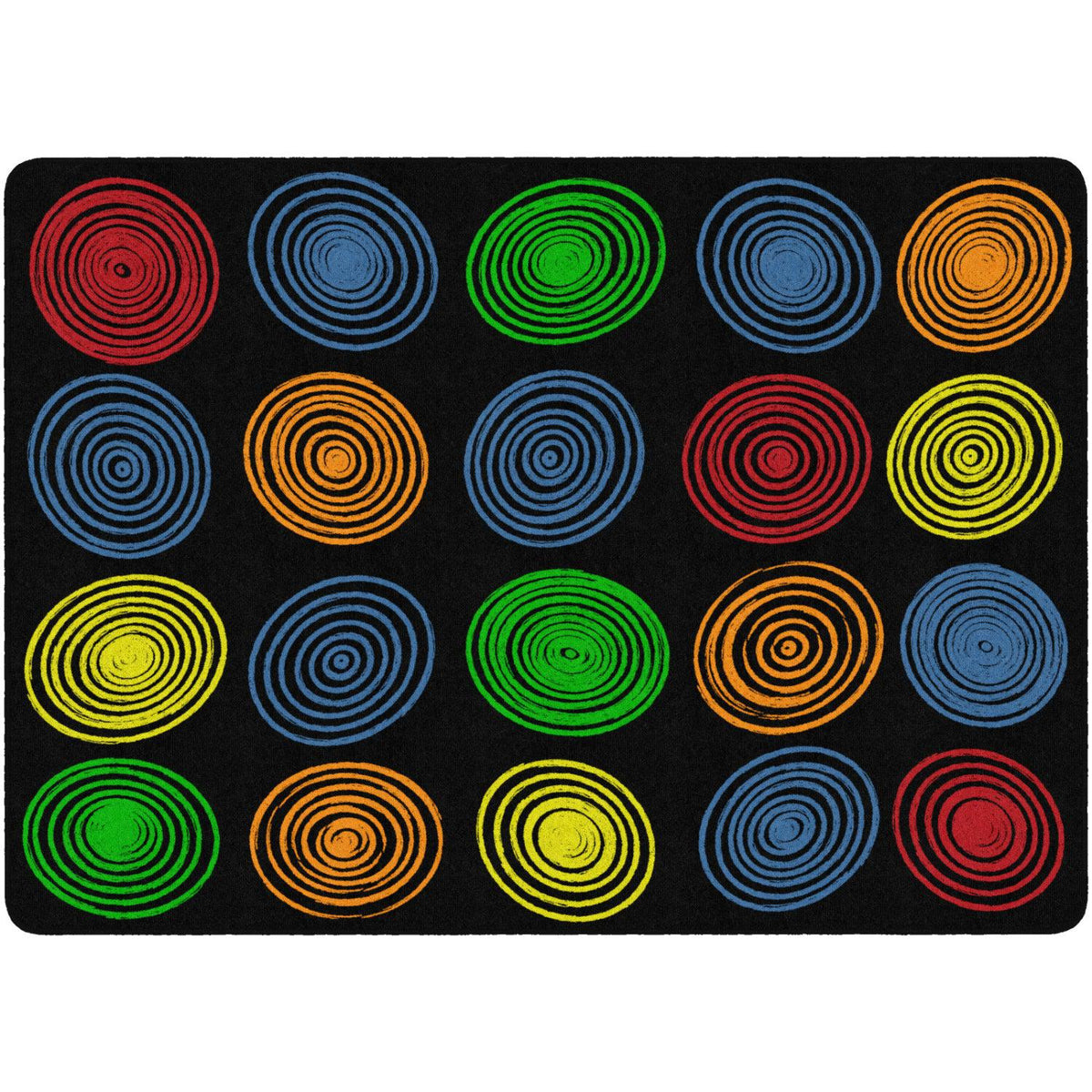 Many Circles Rug Circles Black & Multi Rugs - NextGen Furniture, Inc.