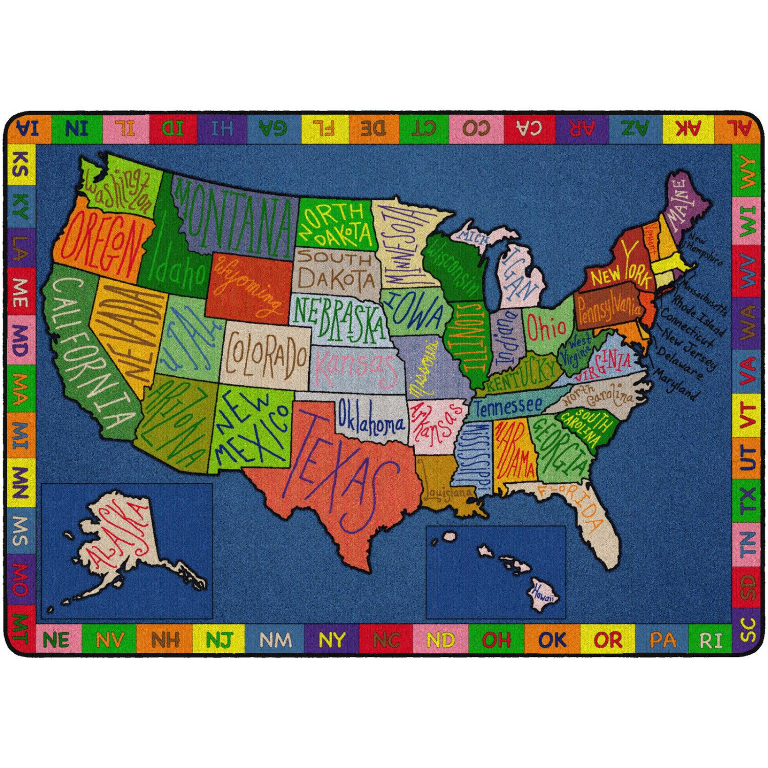 My America Doodle Map Rugs