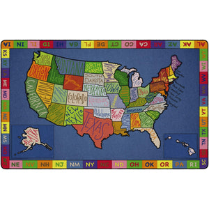 My America Doodle Map Rugs