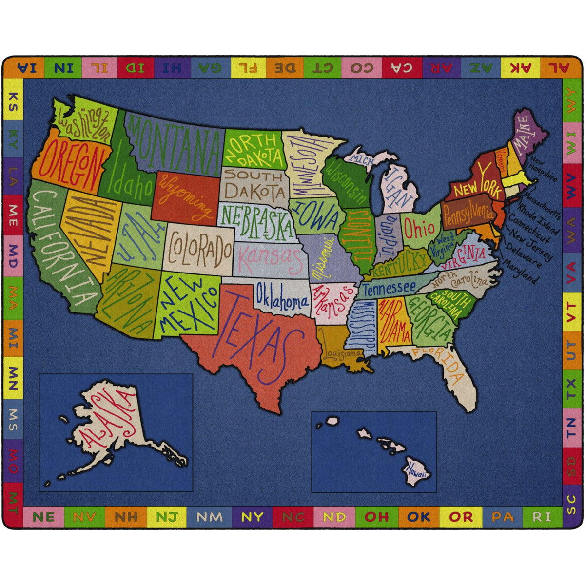 My America Doodle Map Rugs