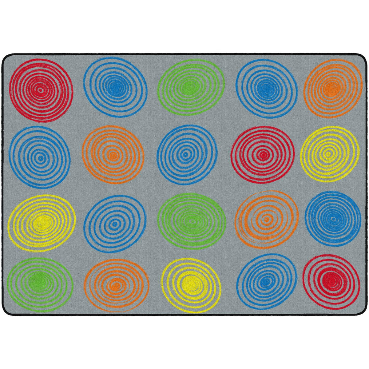Many Circles Rug Circles Grey & Multi Rugs - NextGen Furniture, Inc.