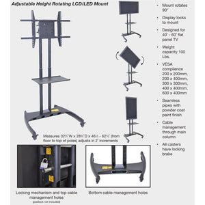 Adjustable-Height Rotating LCD TV Stand and Mount