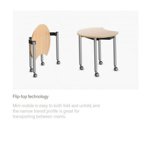 Muzo Kite® Mini Mobile Dry-Erase Flip-Top Folding/Nesting Table, 34" Full Circle