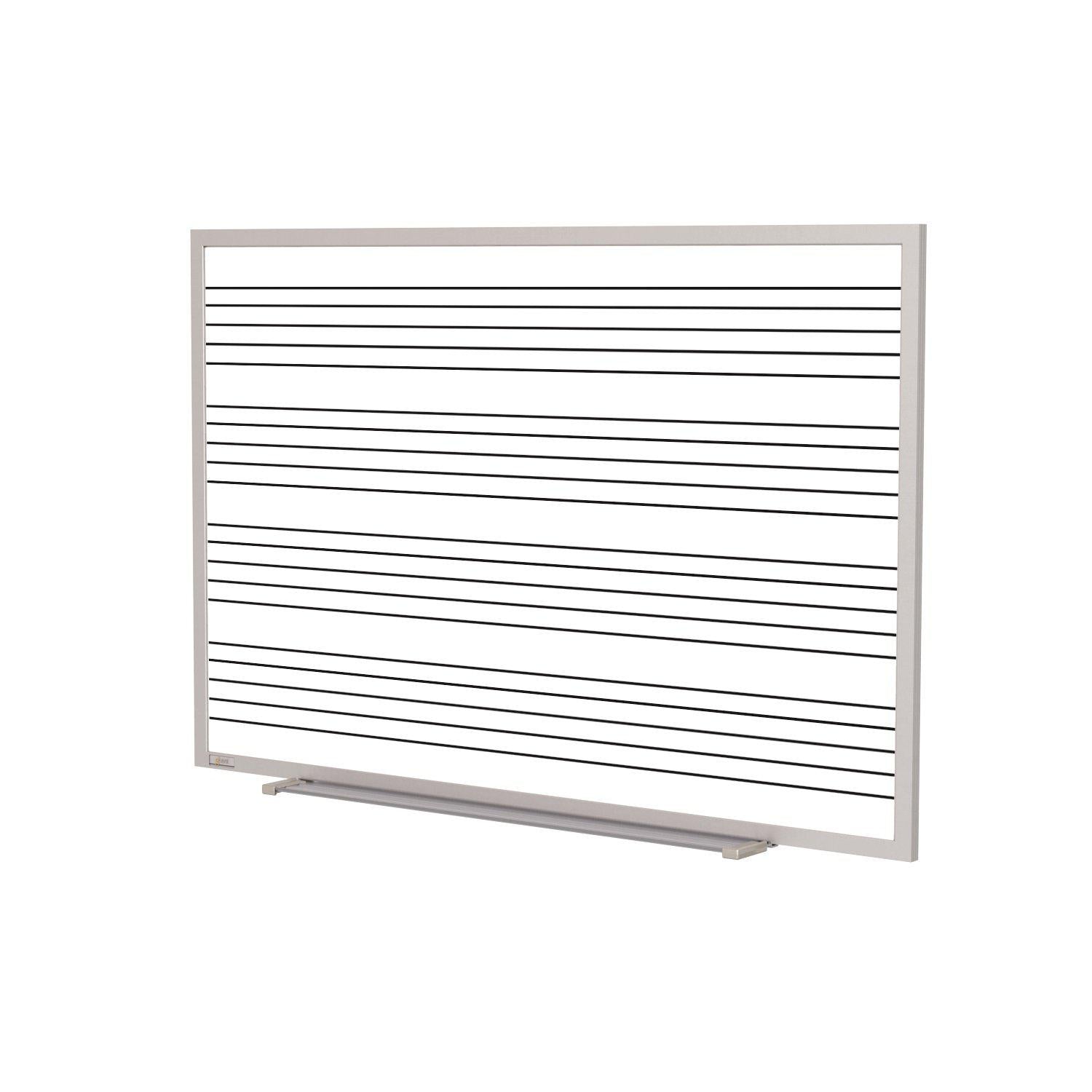 Music Staff Lined Porcelain Magnetic Board with Blade Tray, 4' x 6'