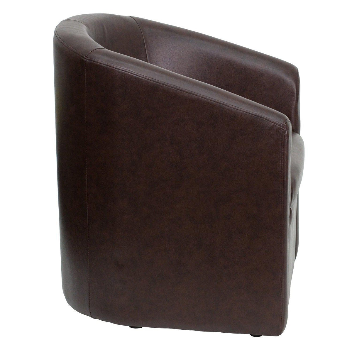 Nextgen Barrel-Shaped Guest Chair with Full Front Panel, Brown LeatherSoft  Upholstery