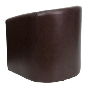 Nextgen Barrel-Shaped Guest Chair with Full Front Panel, Brown LeatherSoft  Upholstery