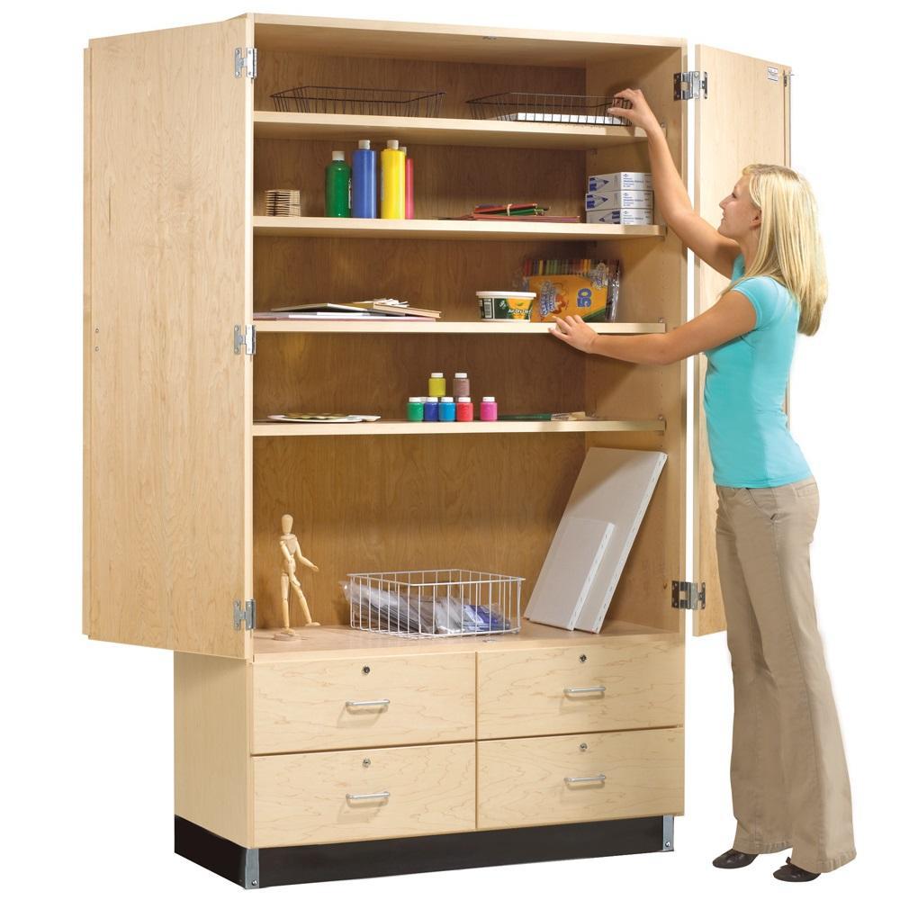 Built-in Tall Cabinet with Shelves and Drawers