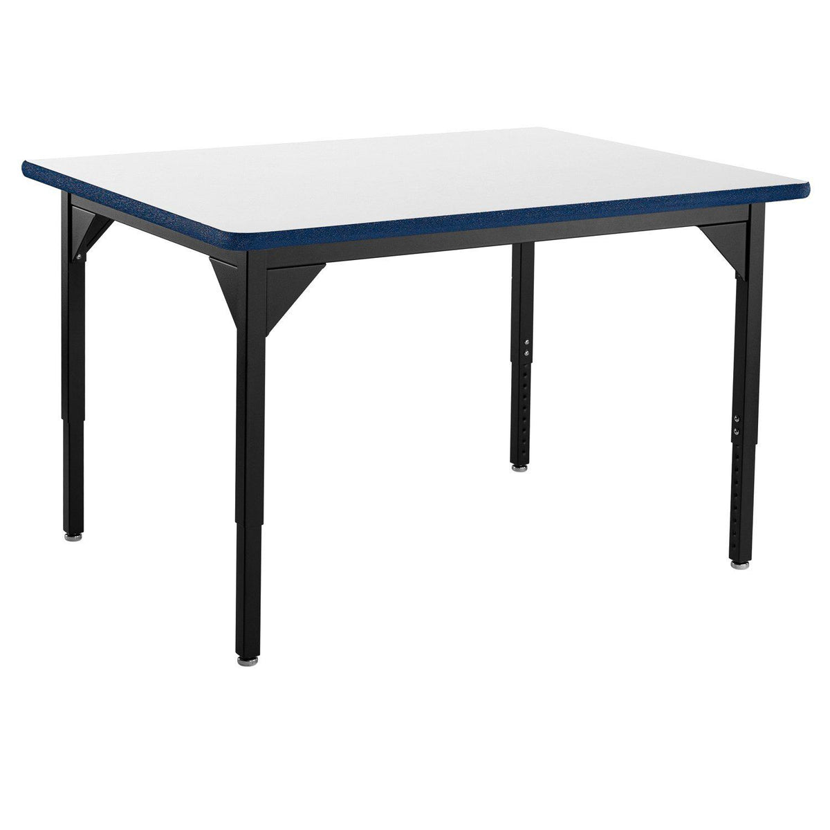 Heavy-Duty Height-Adjustable Utility Table, Black Frame, 36" x 42", Supreme High-Pressure Laminate Top with Black ProtectEdge