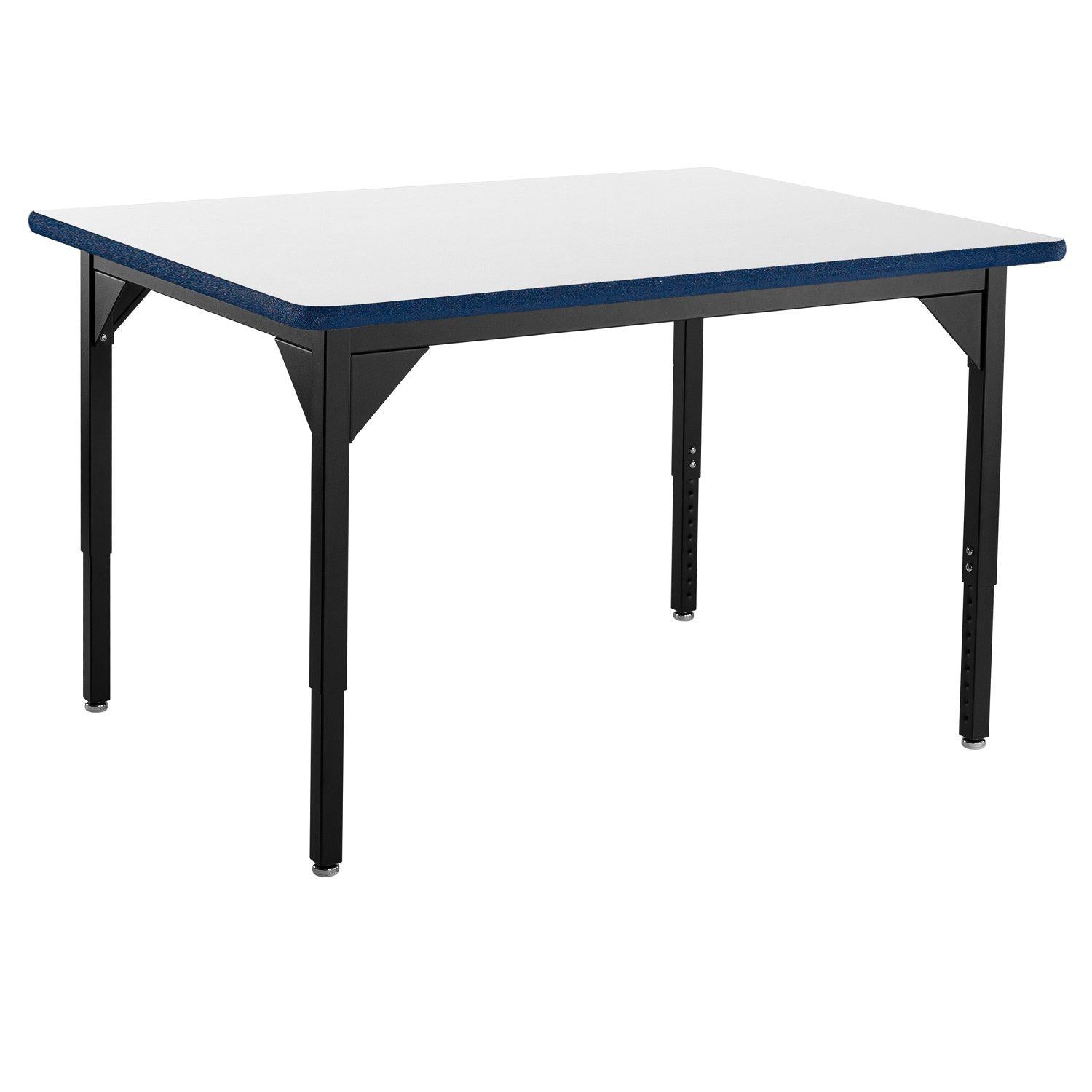 Heavy-Duty Height-Adjustable Utility Table, Black Frame, 36" x 48", Supreme High-Pressure Laminate Top with Black ProtectEdge