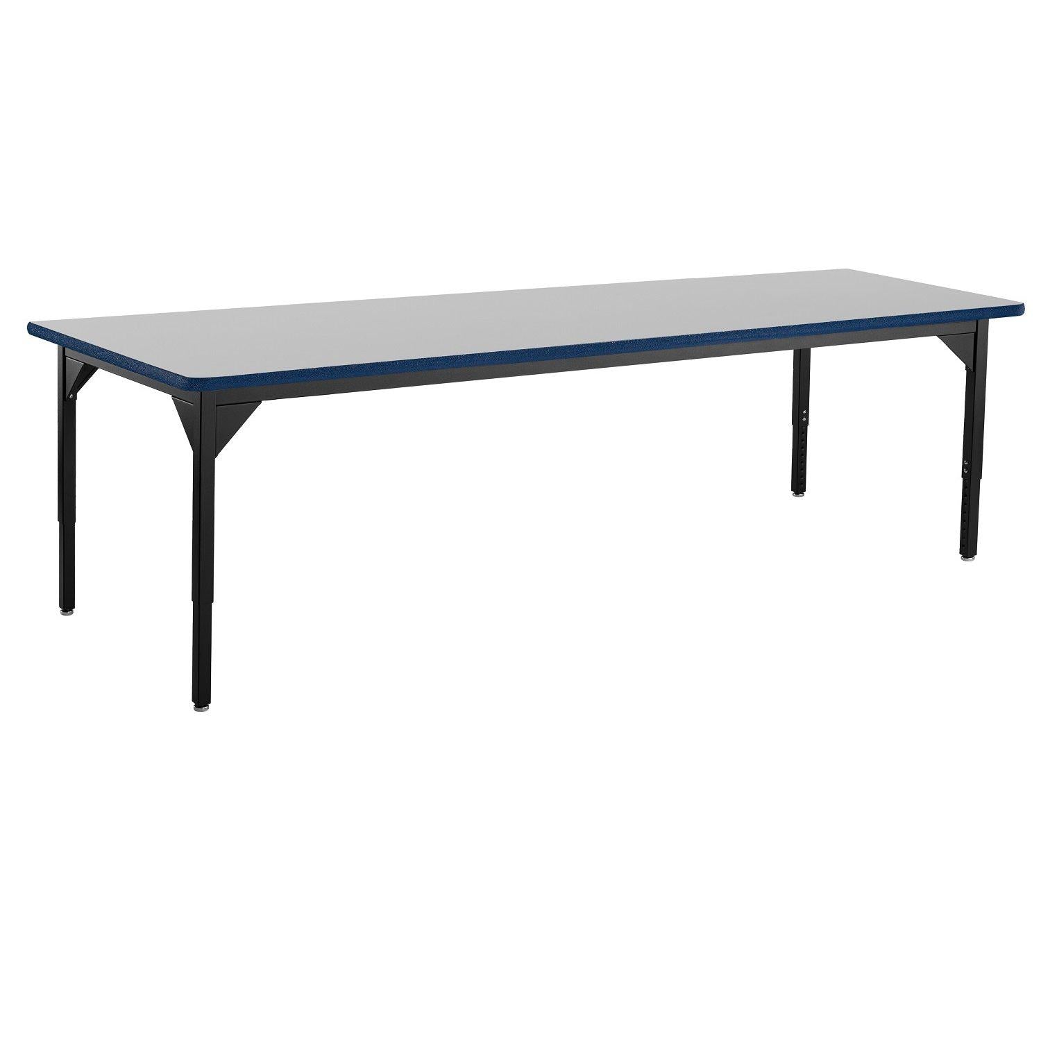 Heavy-Duty Height-Adjustable Utility Table, Black Frame, 48" x 96", Supreme High-Pressure Laminate Top with Black ProtectEdge