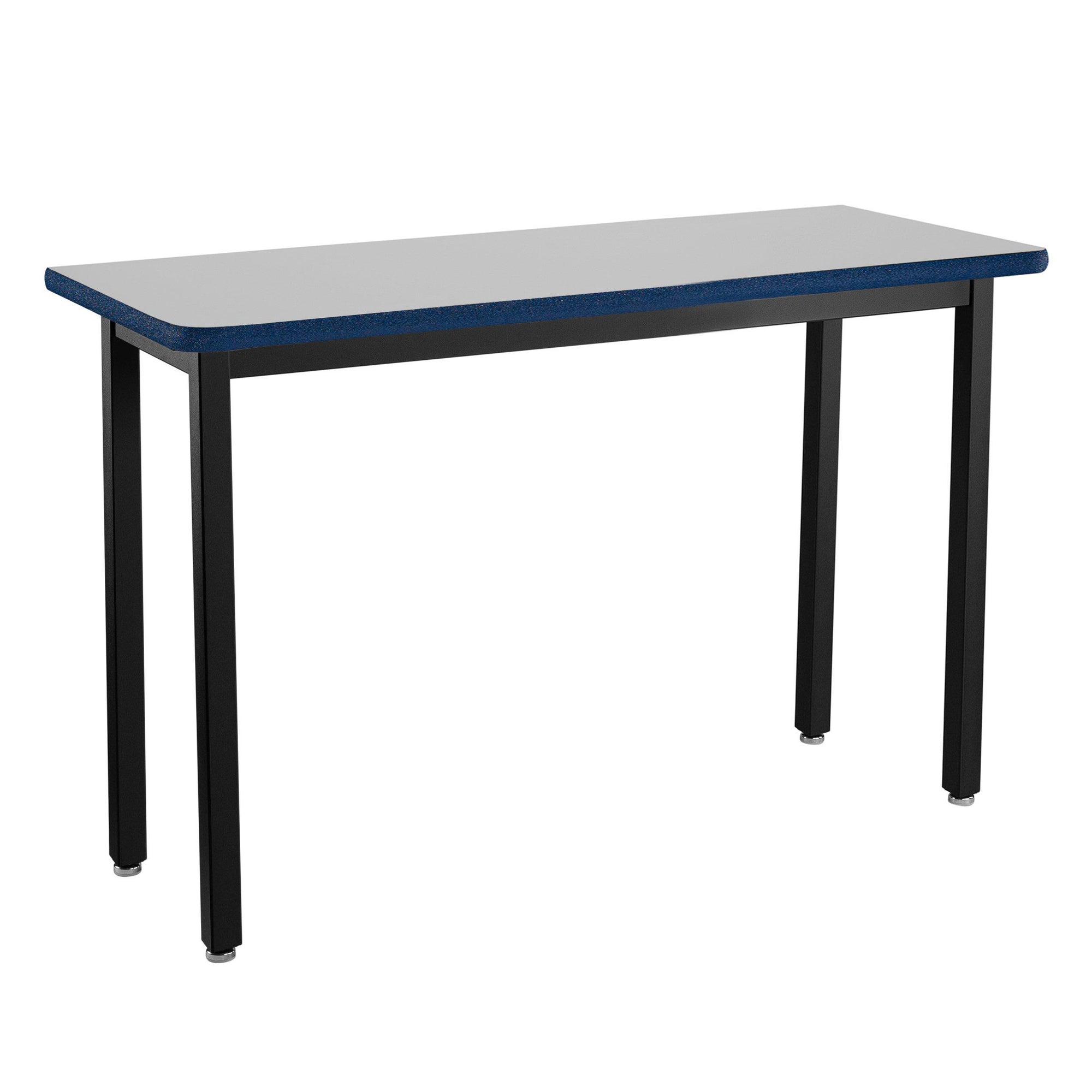 Heavy-Duty Fixed Height Utility Table, Black Frame, 18" x 60", Supreme High-Pressure Laminate Top with Black ProtectEdge