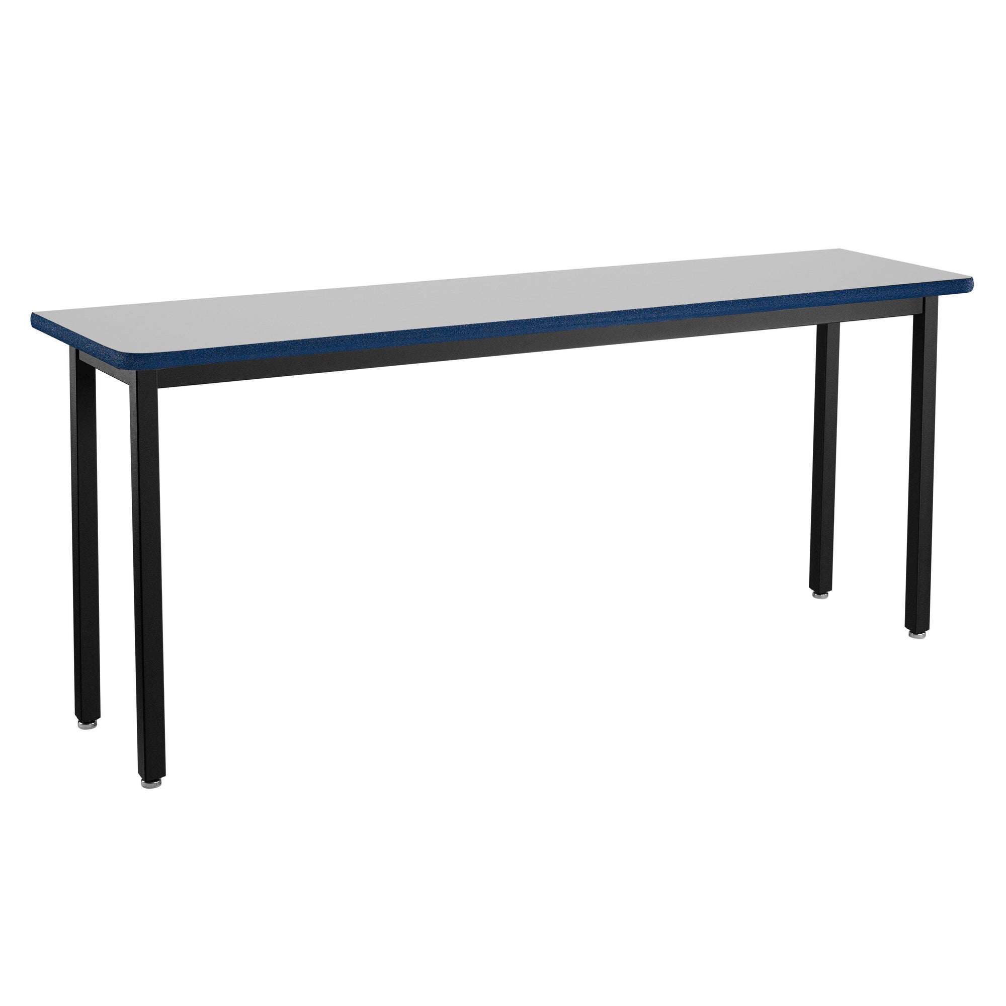Heavy-Duty Fixed Height Utility Table, Black Frame, 18" x 72", Supreme High-Pressure Laminate Top with Black ProtectEdge