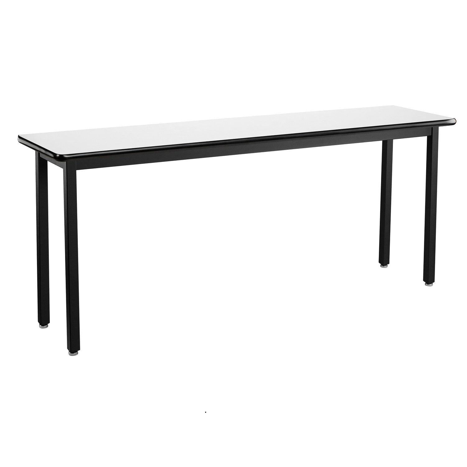 Heavy-Duty Fixed Height Utility Table, Black Frame, 18" x 72", Whiteboard High-Pressure Laminate Top