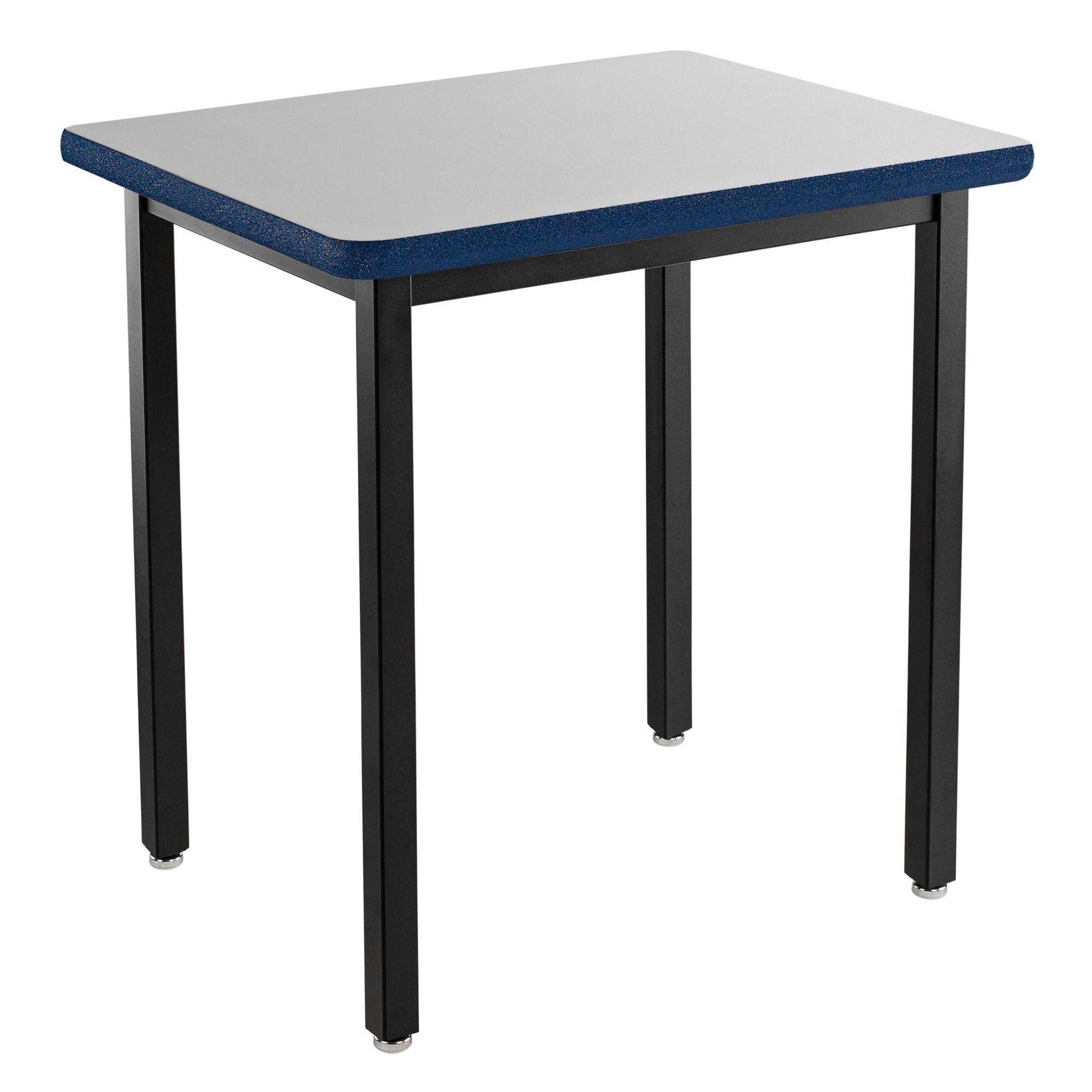 Heavy-Duty Fixed Height Utility Table, Black Frame, 24" x 24", Supreme High-Pressure Laminate Top with Black ProtectEdge