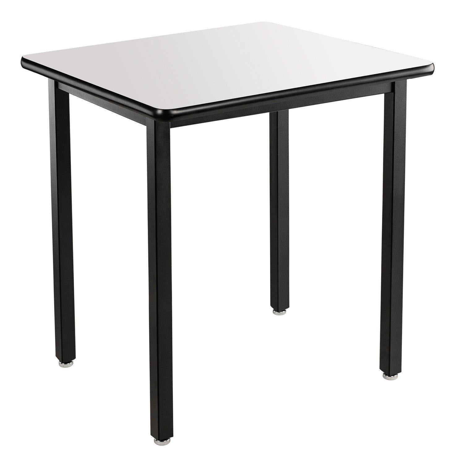 Heavy-Duty Fixed Height Utility Table, Black Frame, 30" x 36", Whiteboard High-Pressure Laminate Top
