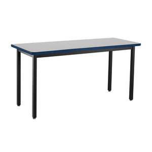Heavy-Duty Fixed Height Utility Table, Black Frame, 24" x 42", Supreme High-Pressure Laminate Top with Black ProtectEdge