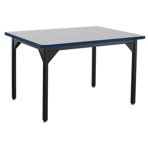 Heavy-Duty Fixed Height Utility Table, Black Frame, 36" x 48", Supreme High-Pressure Laminate Top with Black ProtectEdge