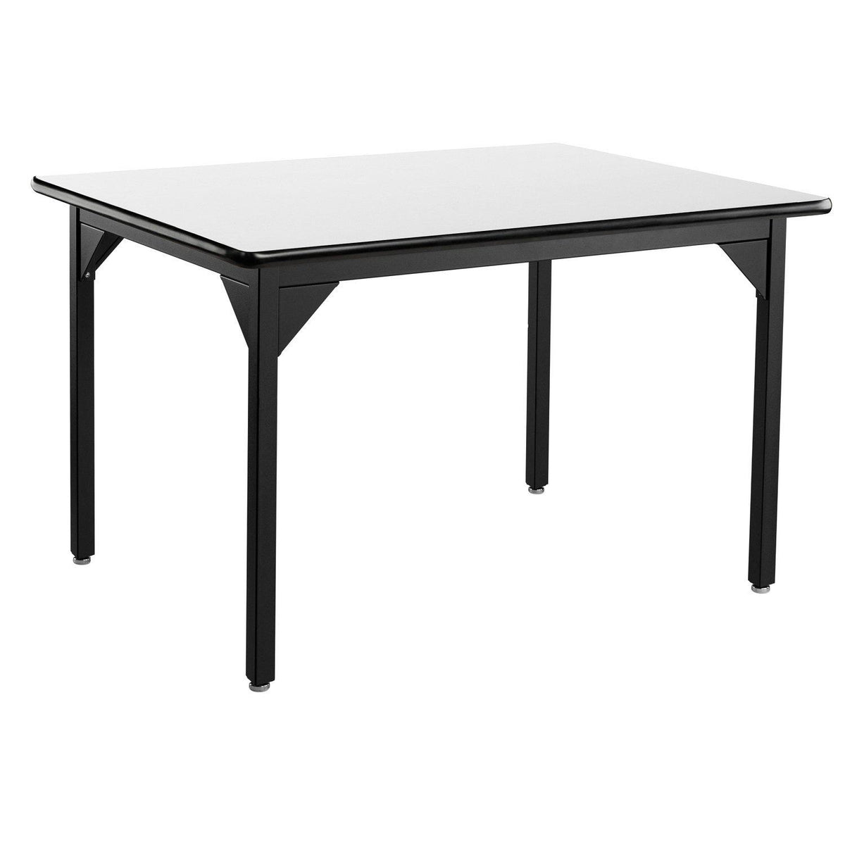 Heavy-Duty Fixed Height Utility Table, Black Frame, 36" x 48", Whiteboard High-Pressure Laminate Top