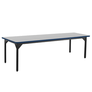 Heavy-Duty Fixed Height Utility Table, Black Frame, 36" x 84", Supreme High-Pressure Laminate Top with Black ProtectEdge