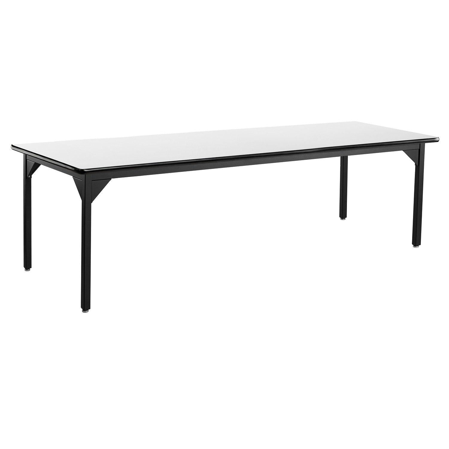 Heavy-Duty Fixed Height Utility Table, Black Frame, 36" x 72", Whiteboard High-Pressure Laminate Top