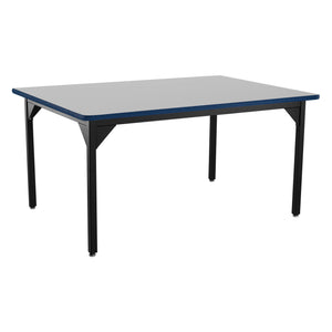 Heavy-Duty Fixed Height Utility Table, Black Frame, 42" x 42", Supreme High-Pressure Laminate Top with Black ProtectEdge