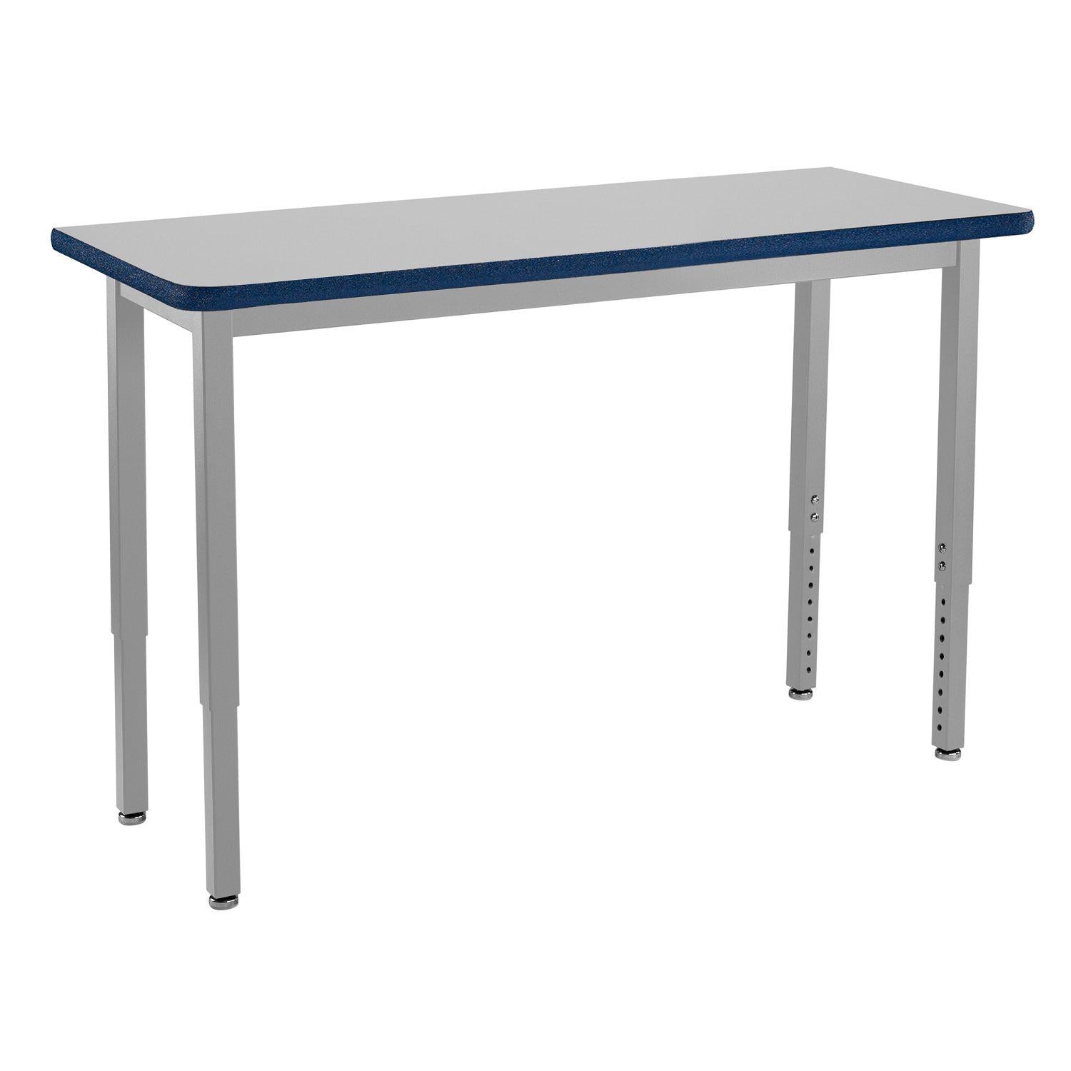 Heavy-Duty Height-Adjustable Utility Table, Soft Grey Frame, 18" x 54", Supreme High-Pressure Laminate Top with Black ProtectEdge